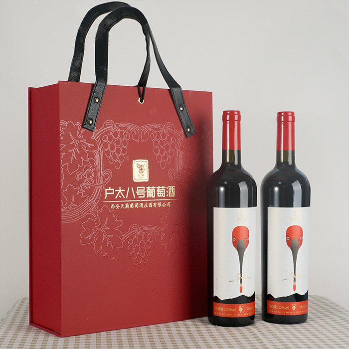 国产葡萄酒陕西特产斓迦红葡萄酒礼盒