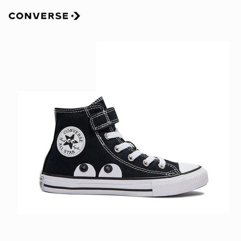 Converse匡威儿童鞋新款大眼睛轻便高帮魔术贴运动鞋男女童帆布鞋