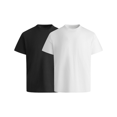 ESAT 双色基础棉尼凉感圆领合身短袖T恤