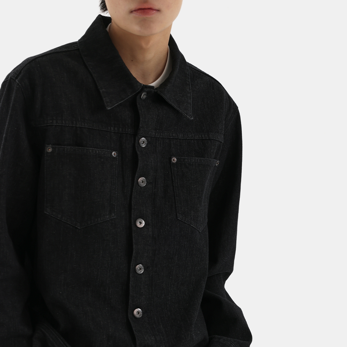 ESAT  赤耳原牛基础短款牛仔衬衫外套