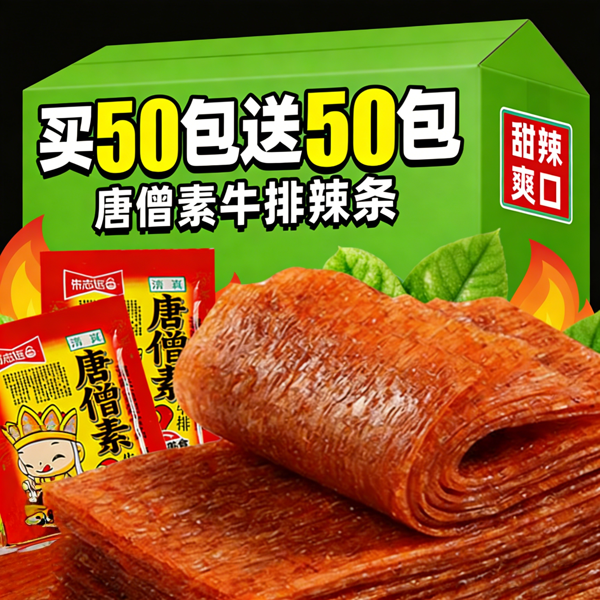 唐僧素肉牛排辣条童年怀旧儿时老式大辣片面筋休闲小吃零食ZZY