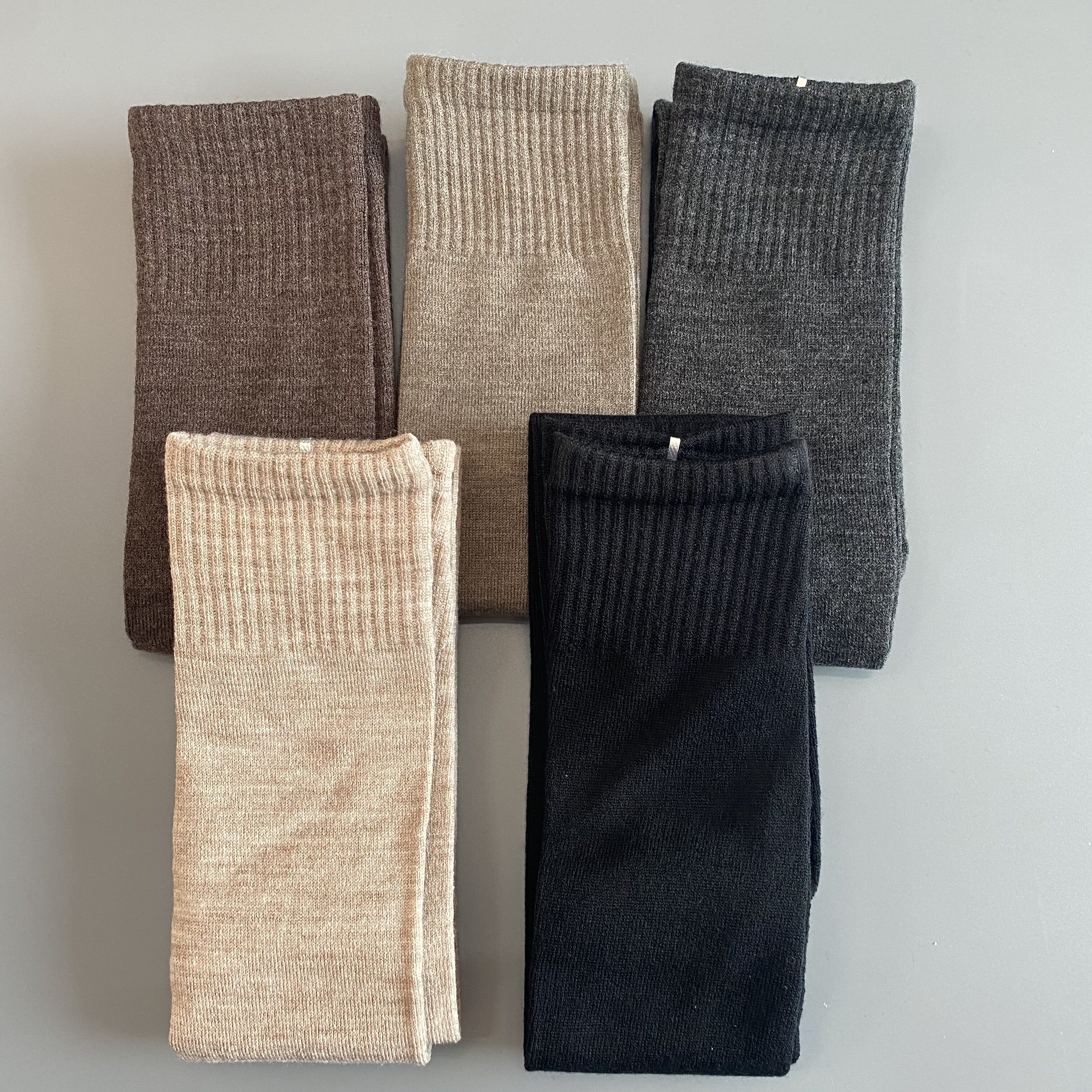 护膝50%美利奴羊毛袜套防滑小腿女秋冬款防寒纯色保暖发热长筒套