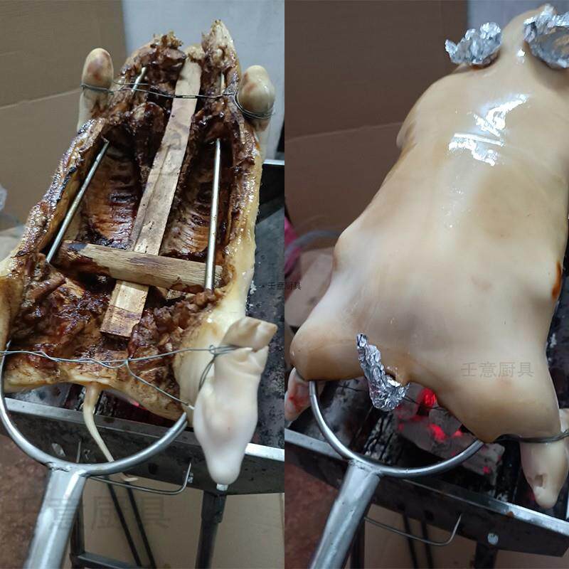 加粗烤乳猪叉子不锈钢羊腿烤炉专用板鸭烧烤肉叉超长大号烤鸡叉