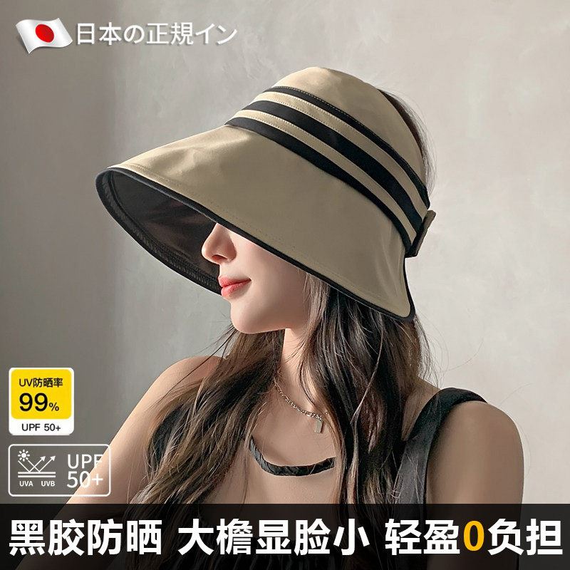 日本黑胶防晒帽女士2026新款防紫外线夏季大帽檐户外遮阳渔夫帽子