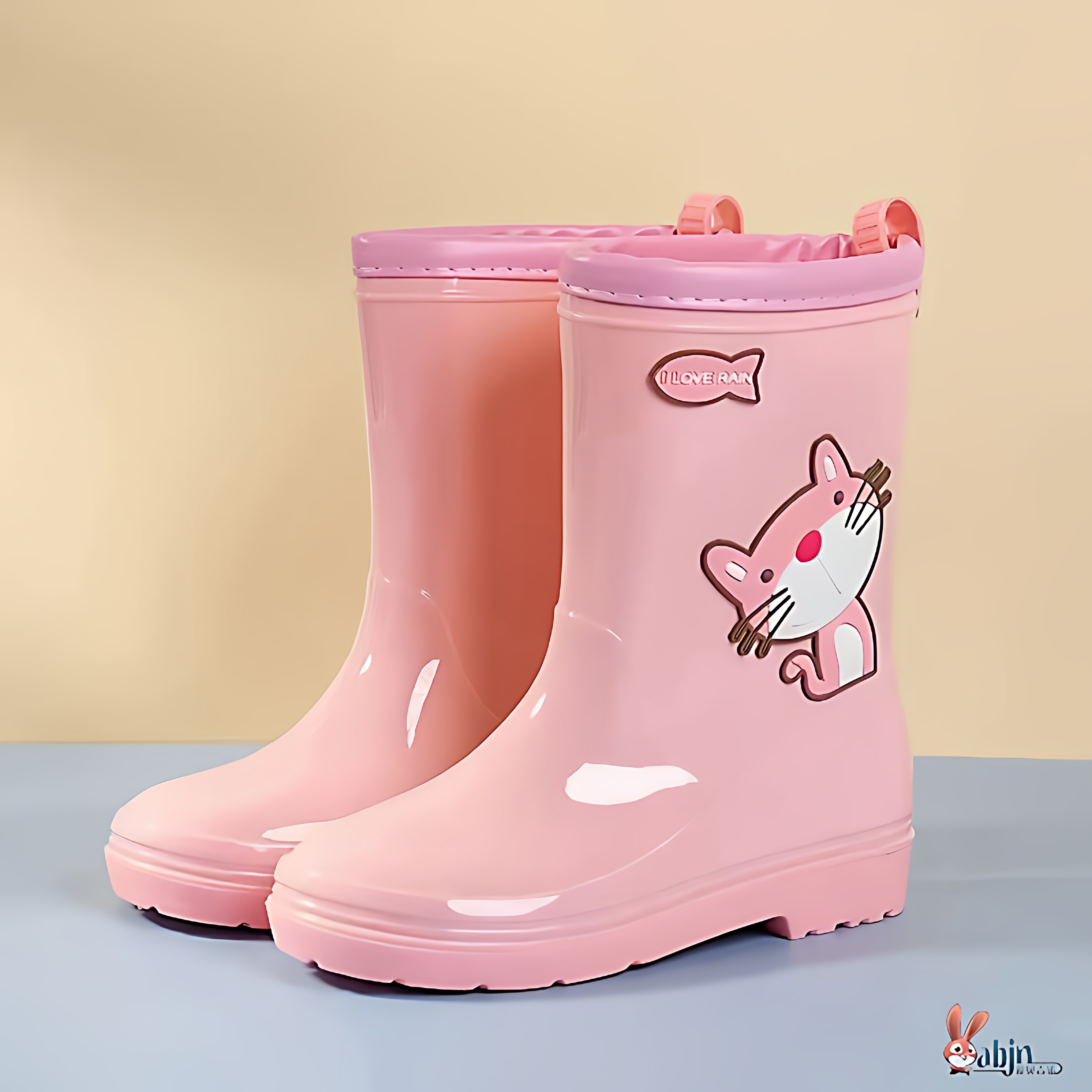 儿童雨鞋女童防滑水鞋中筒男童雨靴中大童雨水鞋小童卡通轻便雨靴图片