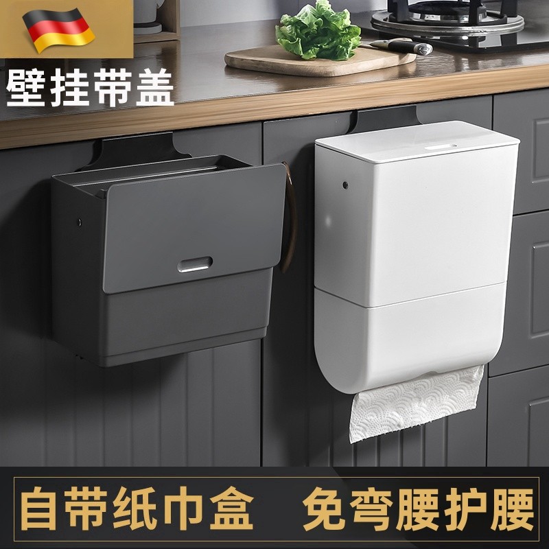 德国厨房垃圾桶挂式大容量可移动免弯腰橱柜门带盖悬壁挂自动收口