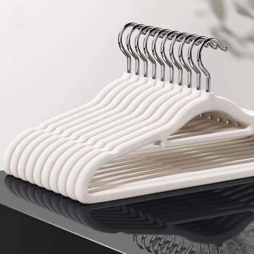 出口植绒衣架家用挂衣无痕防肩角防滑不起包晾衣服架整理师收纳