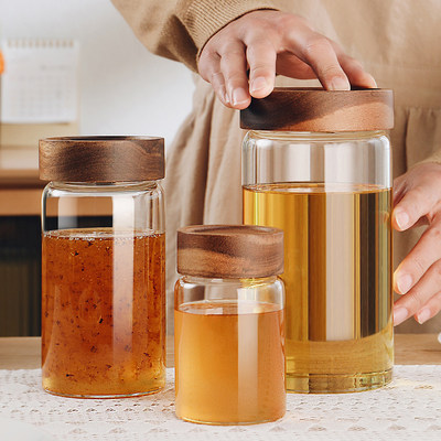 蜂蜜密封罐玻璃瓶空瓶食品级带盖子罐头果酱分装储存罐装蜂蜜专用