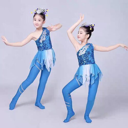 鱼儿欢歌表演服美人鱼服新款儿童傣族古典肚皮舞唧唧鱼儿跃舞蹈服