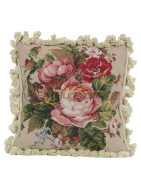 民族编织抱枕needlepoint绒绣抱枕美式艺术洛可可布艺高密度宫廷