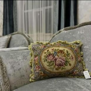 needlepoint针绣绒绣抱枕民族编织抱枕文艺复兴时期乡村欧式