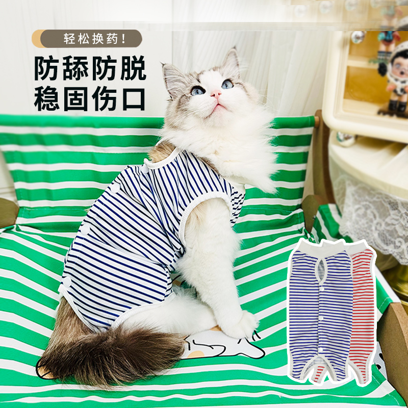 汪探长猫咪绝育服母猫手术服透气