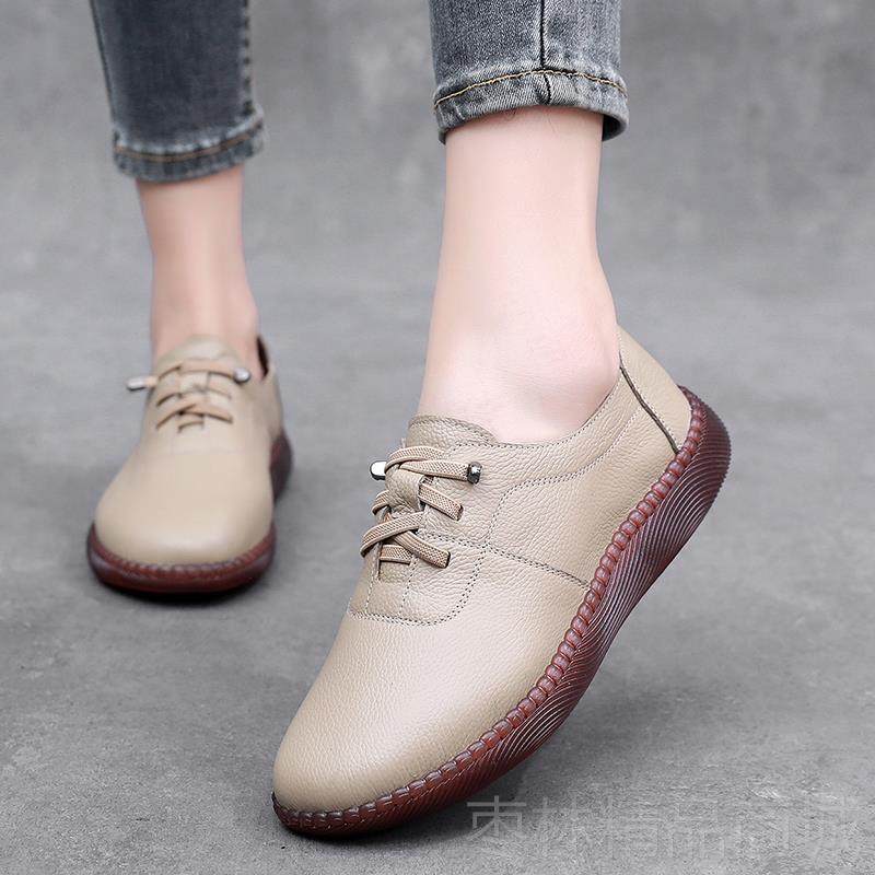 正品春秋新款平女底女休闲深口单鞋中皮老年鞋妈鞋妈鞋真皮软底老,女鞋,深口单鞋,淘宝优惠券,粉丝福利购,淘宝优惠卷