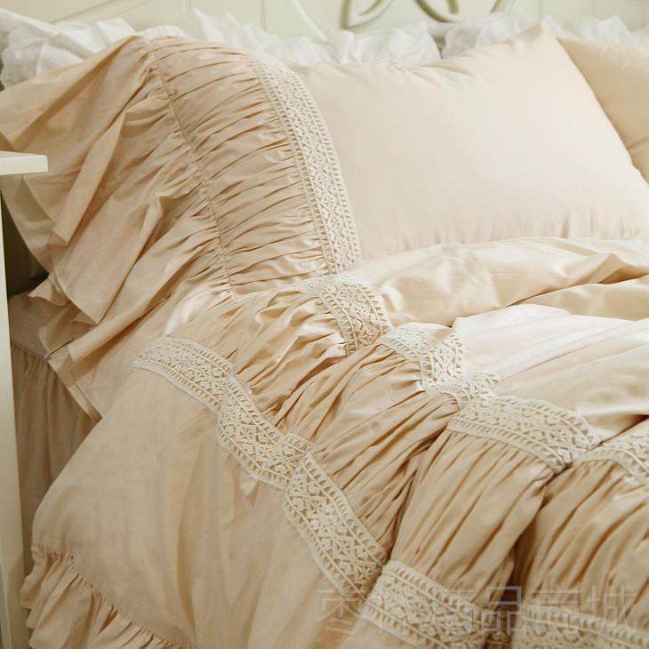 正品式式公主风100支贡缎纯棉全棉蕾丝韩床裙法式床上套用品被四,床上用品,床品套件/四件套/多件套,淘宝优惠券,粉丝福利购,淘宝优惠卷