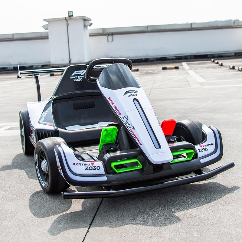 正品儿童电动卡车四轮车可坐人男孩小汽宝宝车双人丁赛车大漂移玩