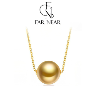 南洋金珠18K金项链FAR NEAR海水珍珠11mm正圆无暇中金光泽高级感