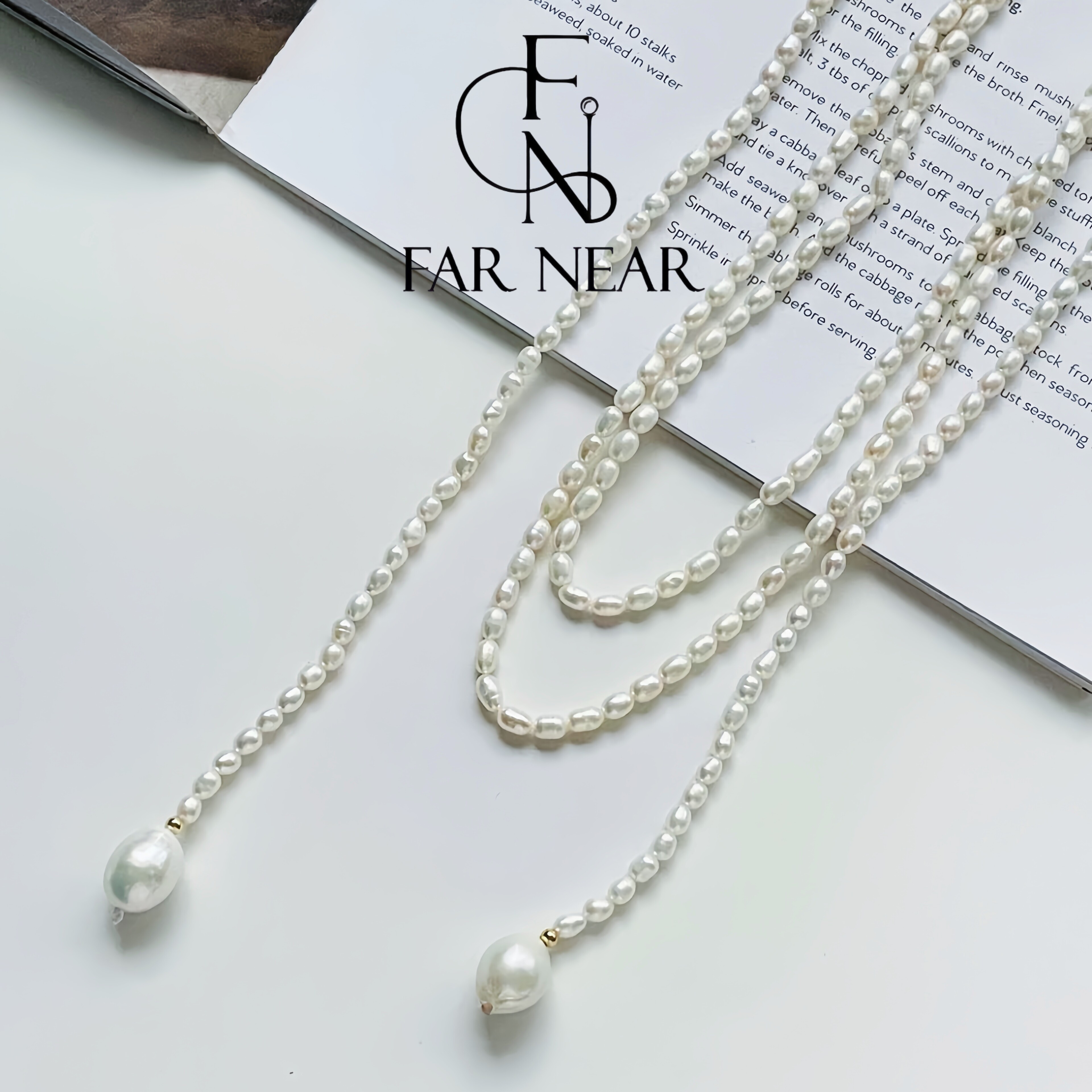 FAR NEAR法式天然珍珠项链1.8m超长多层叠戴毛衣链经典款万能百搭