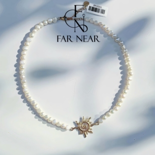 太阳花吊坠项链巴洛克珍珠手链FAR NEAR叠戴高级感轻奢小众女配饰
