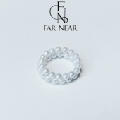 巴洛克弹力戒指天然淡水珍珠FAR NEAR开口可调节s925银镀金小米珠