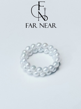 巴洛克弹力戒指天然淡水珍珠FAR NEAR开口可调节s925银镀金小米珠