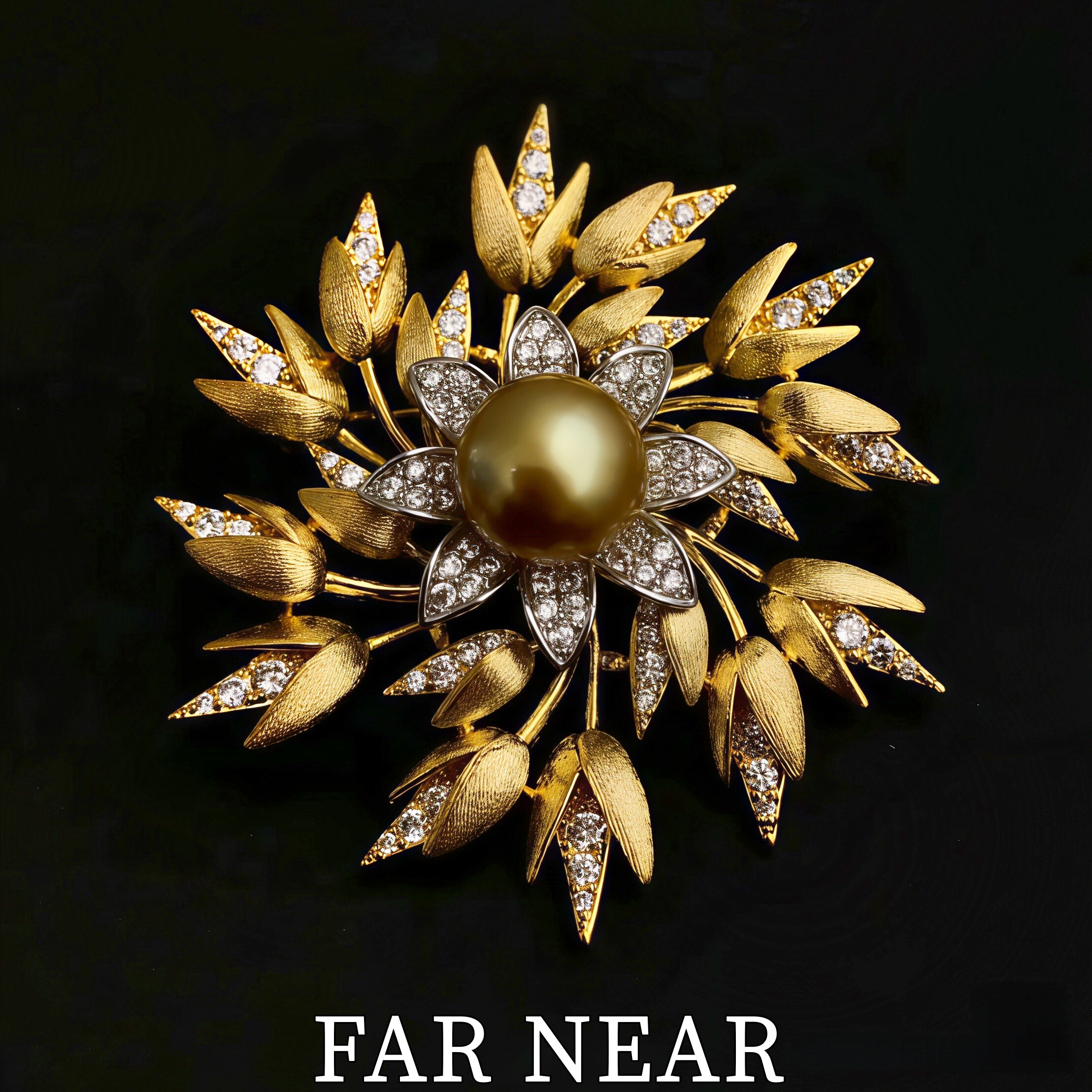 南阳金珠胸针麦穗花锆石FAR NEAR金色镶钻奢华气质优雅新年礼别针