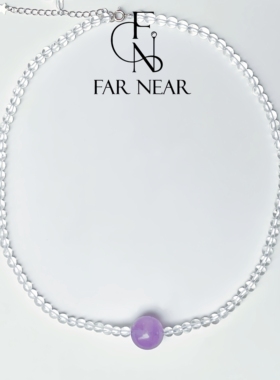 天然紫水晶项链FAR NEAR白水晶粉水晶锁骨链轻奢高级感净化贵人缘