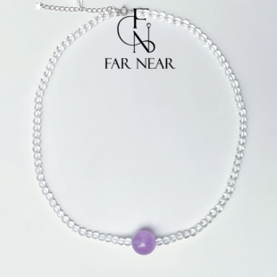 天然紫水晶项链FAR NEAR白水晶粉水晶锁骨链轻奢高级感净化贵人缘