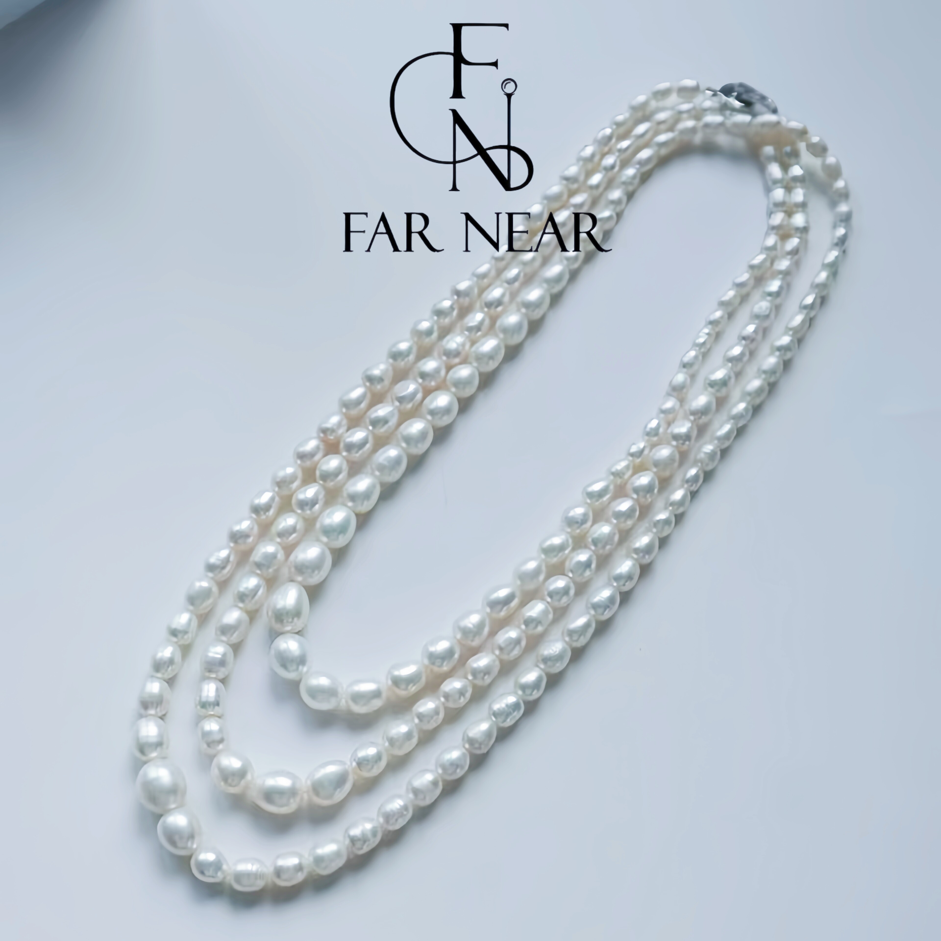 淡水珍珠项链毛衣链叠戴FAR NEAR小米珠链塔链叠戴长项链1.2米长