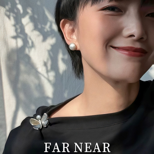 淡水珍珠蝴蝶胸针FAR NEAR优雅配饰胸针小众设计感气质百搭别针