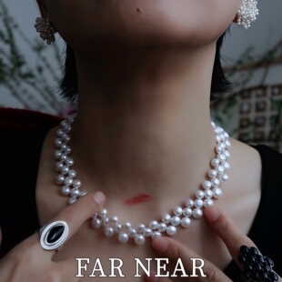 NEAR淡水珍珠项链不移动高级感舒适 甲状腺术后遮挡疤痕项链FAR