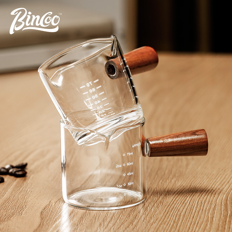 Bicnoo浓缩咖啡萃取杯木柄带刻度