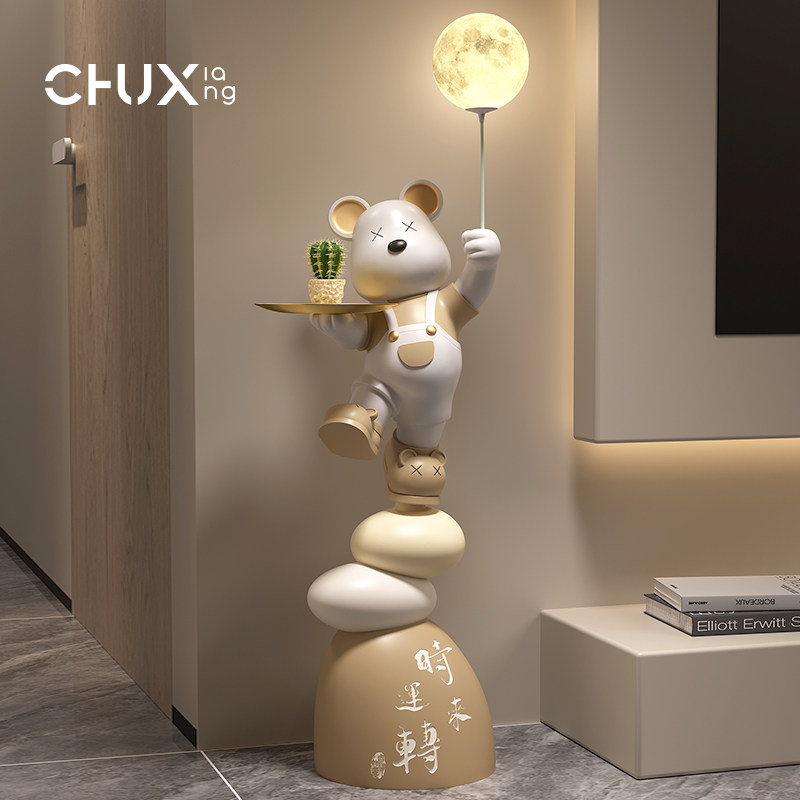 时来运转暴力熊落地摆件轻奢客厅电视柜沙发旁装饰品乔迁新居礼品,家居饰品,落地摆件,淘宝优惠券,粉丝福利购,淘宝优惠卷