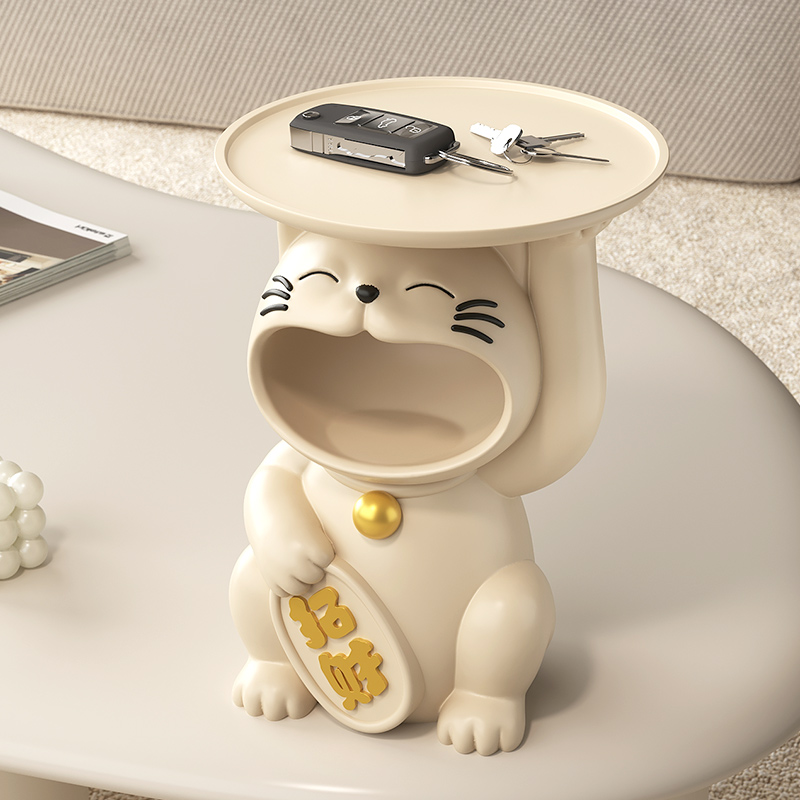 大嘴招财猫钥匙收纳摆件客厅玄关电视柜入户鞋柜现代轻奢家居装饰
