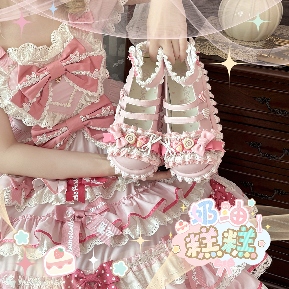 【现货】奶油糕糕 芝士芒芒物语原创lolita圆头厚底鞋doll感可爱