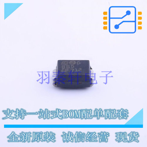 瞬态抑制二极管(TVS) SMBJ10CA-TR SMB(DO-214AA) ST 全新原装进