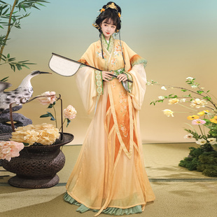 原创汉服女魏晋交领战国袍仙气清新古风日常秋冬款 仙楚姬 秋香