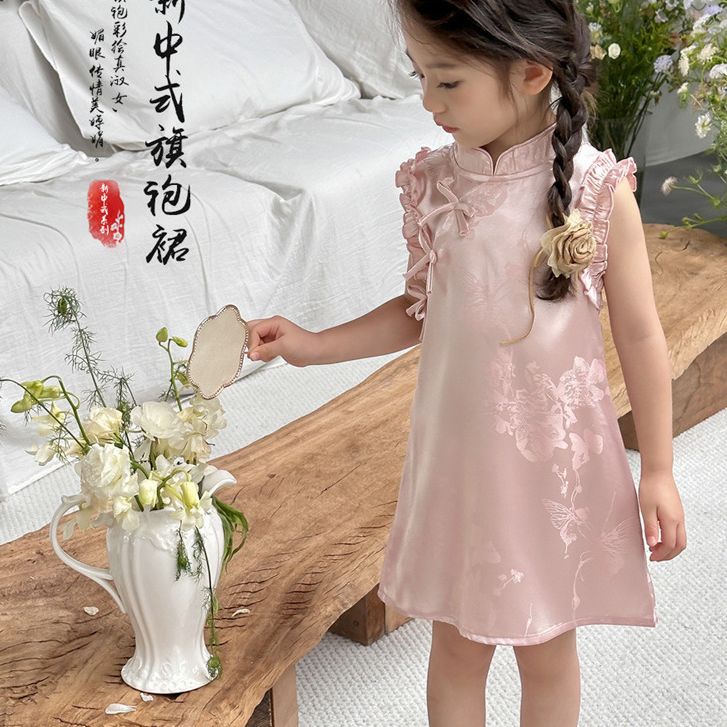 品牌专柜女童旗袍连衣裙夏装
