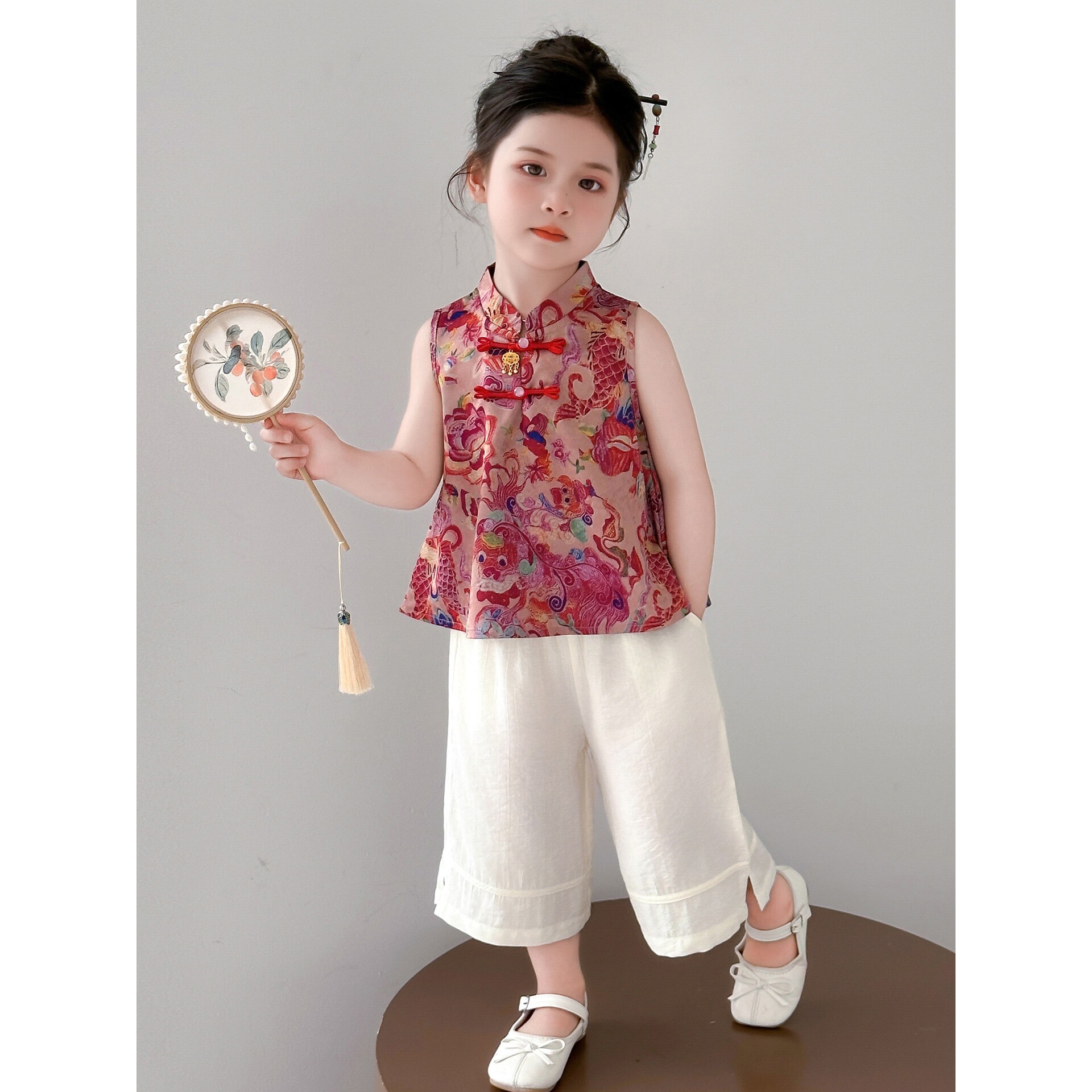 品牌专柜汉服女童新款国风盘扣