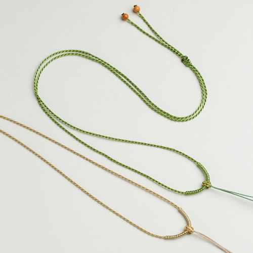 黄金项链绳平安扣可调节高货