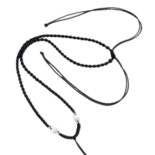 艺楷平安锁吊坠搭配手编黑绳挂绳纯银珠全手工编织项链绳可调节