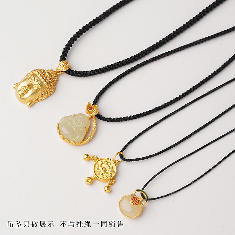 天珠挂绳挂脖锁骨项链绳子桶珠