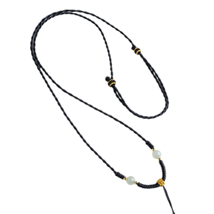 翡翠玉坠和田玉绳子超细锁骨链黄金吊坠挂绳金锁项链绳平安扣编绳