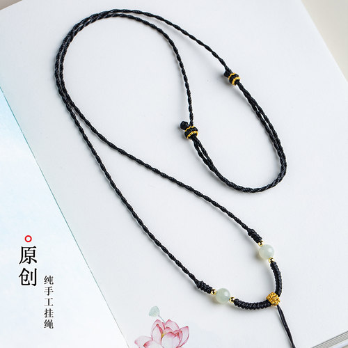 新中式小胖福平安扣编绳项链吊坠