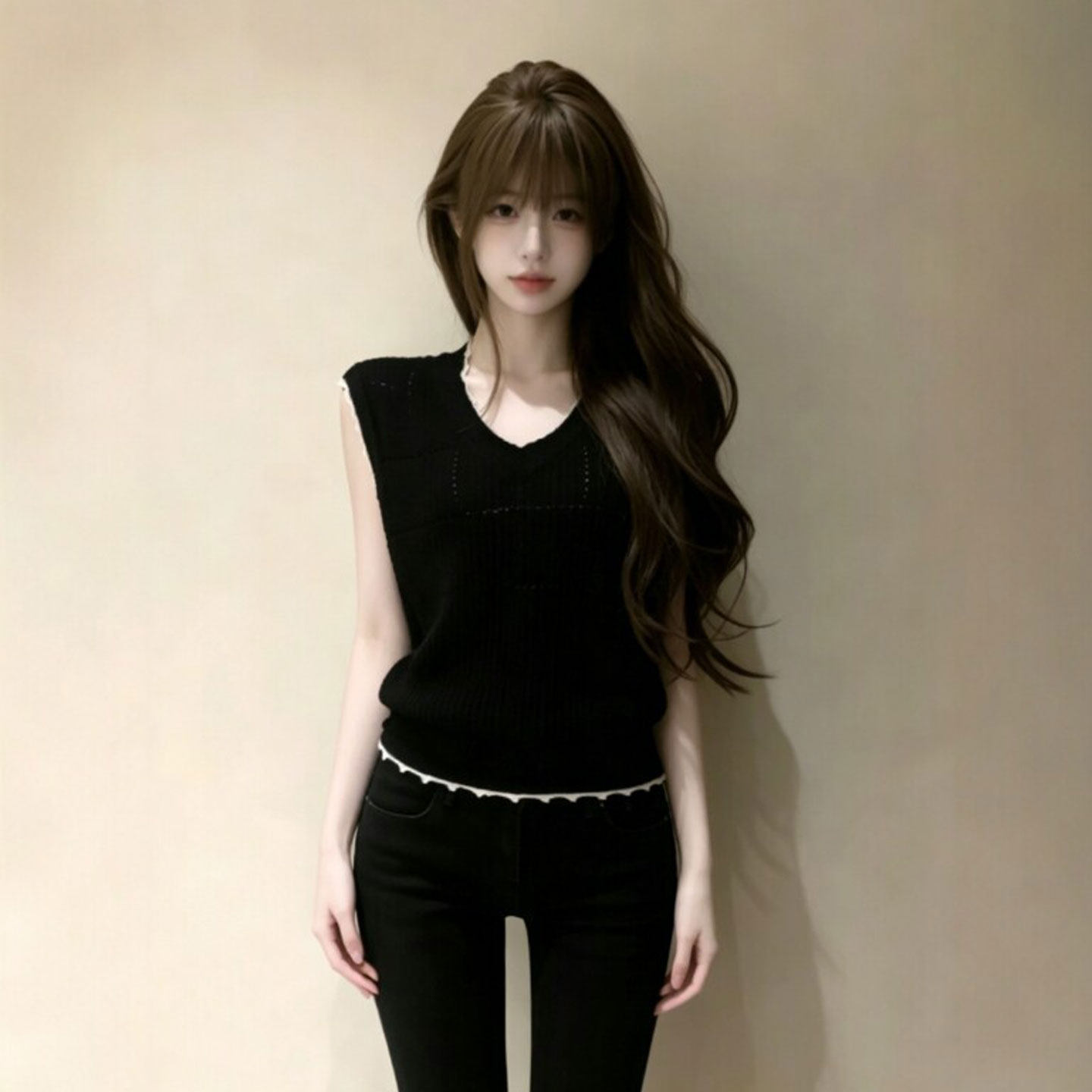专柜韩系高级感气质收腰显瘦背心吊带小众独特超好看的女士上衣26