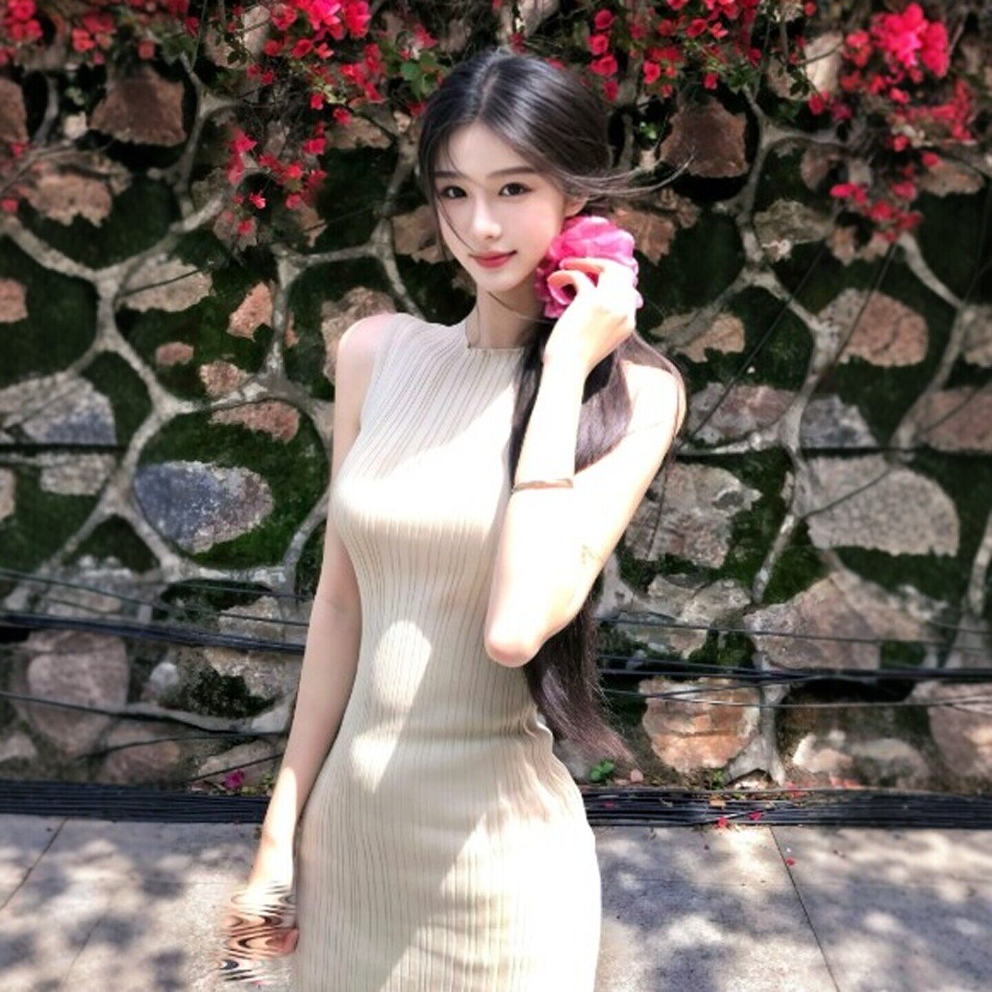 专柜26夏季氛围感穿搭独特超好看针织吊带连衣裙性感风紧身包臀裙