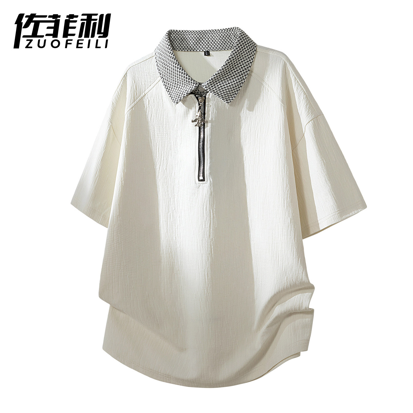 专柜半拉链Polo衫短袖男夏季薄款冰丝凉感半袖翻领t恤男休闲体恤