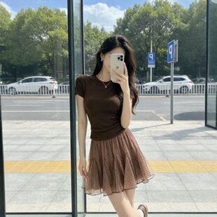 专柜一整套ootd穿搭减龄超好看短袖上衣半身裙两件套装裙2026夏季