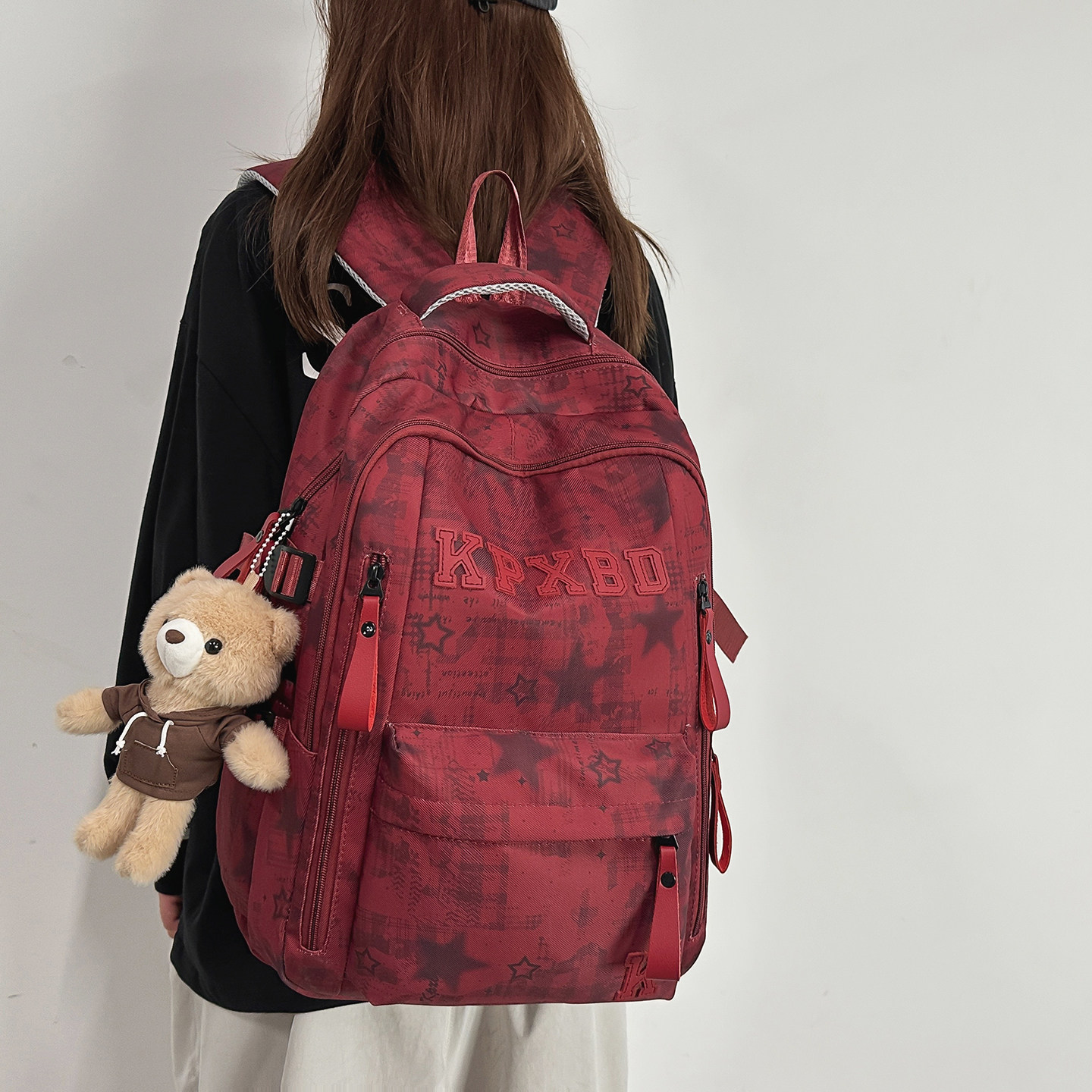 专柜书包女小学生大容量高中初中生潮牌时尚百搭潮流双肩包背包男