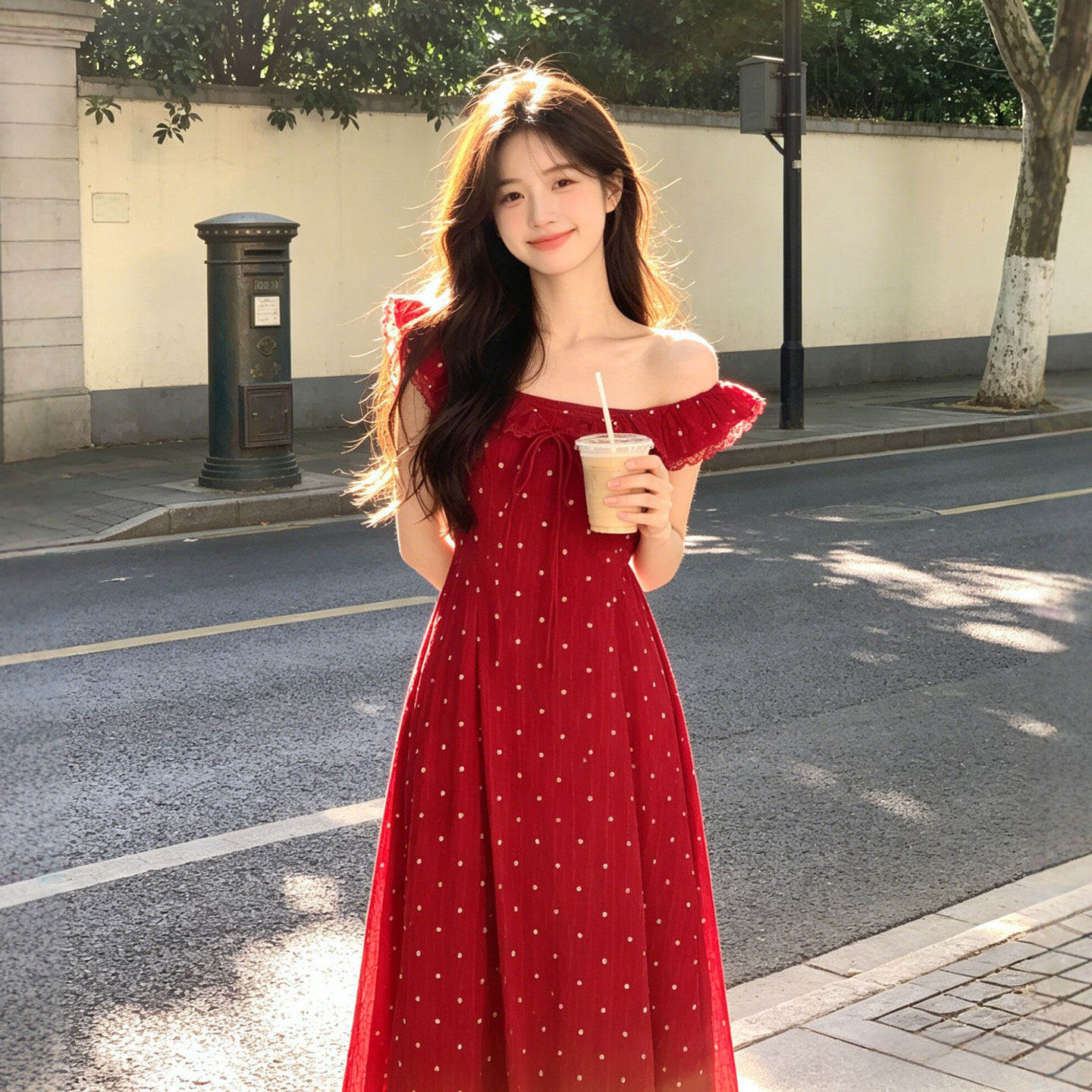 专柜26夏季氛围感穿搭绝美碎花红色掐腰裙子温柔风巨好看的女士连