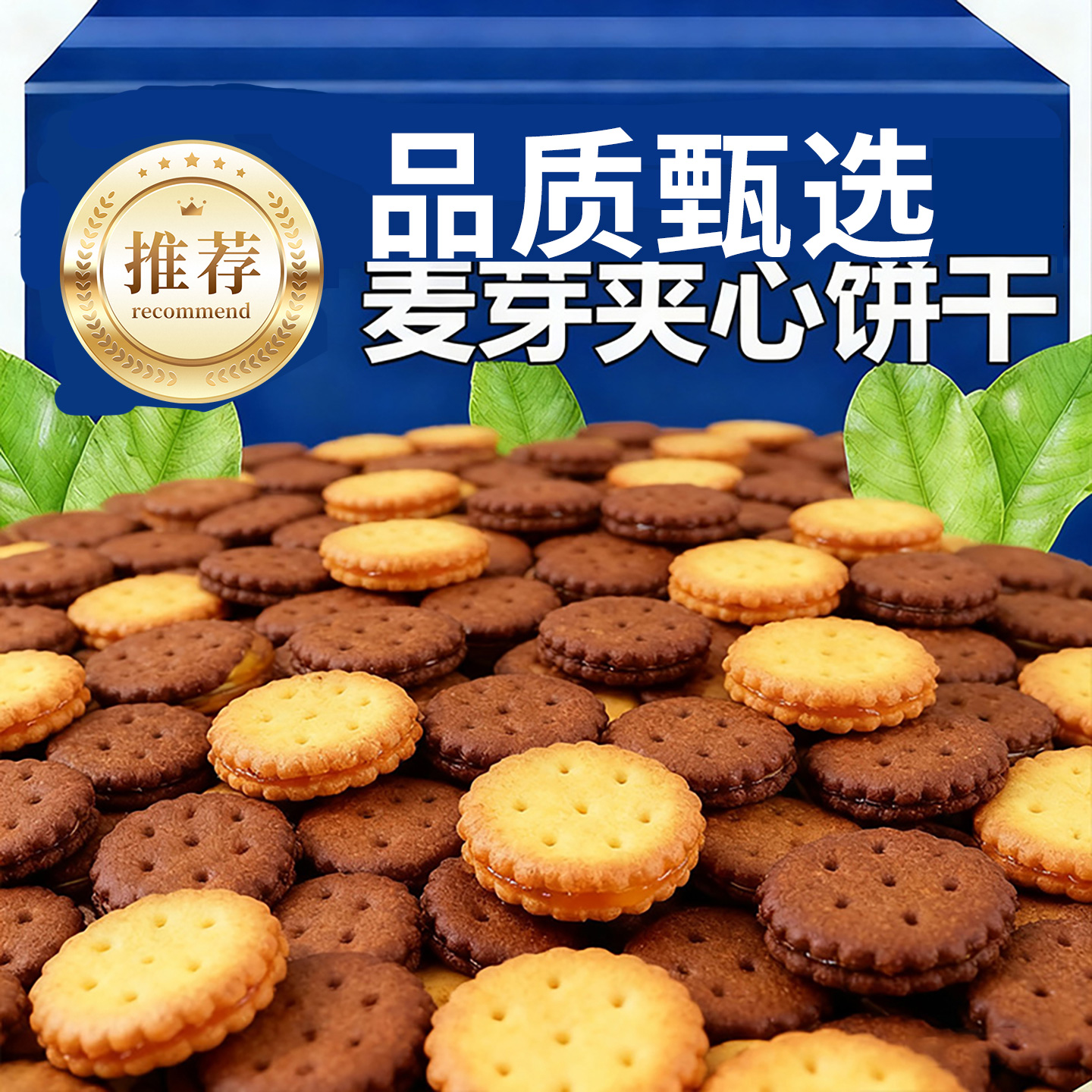 【网红爆款】黑糖味和咸蛋黄饼干